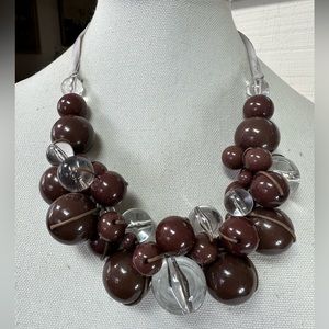 Large chocolate brown bubble necklace maybe 80’s style
